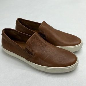 Frye Brown Leather Slip On Sneaker Loafers Men’s size 10.5